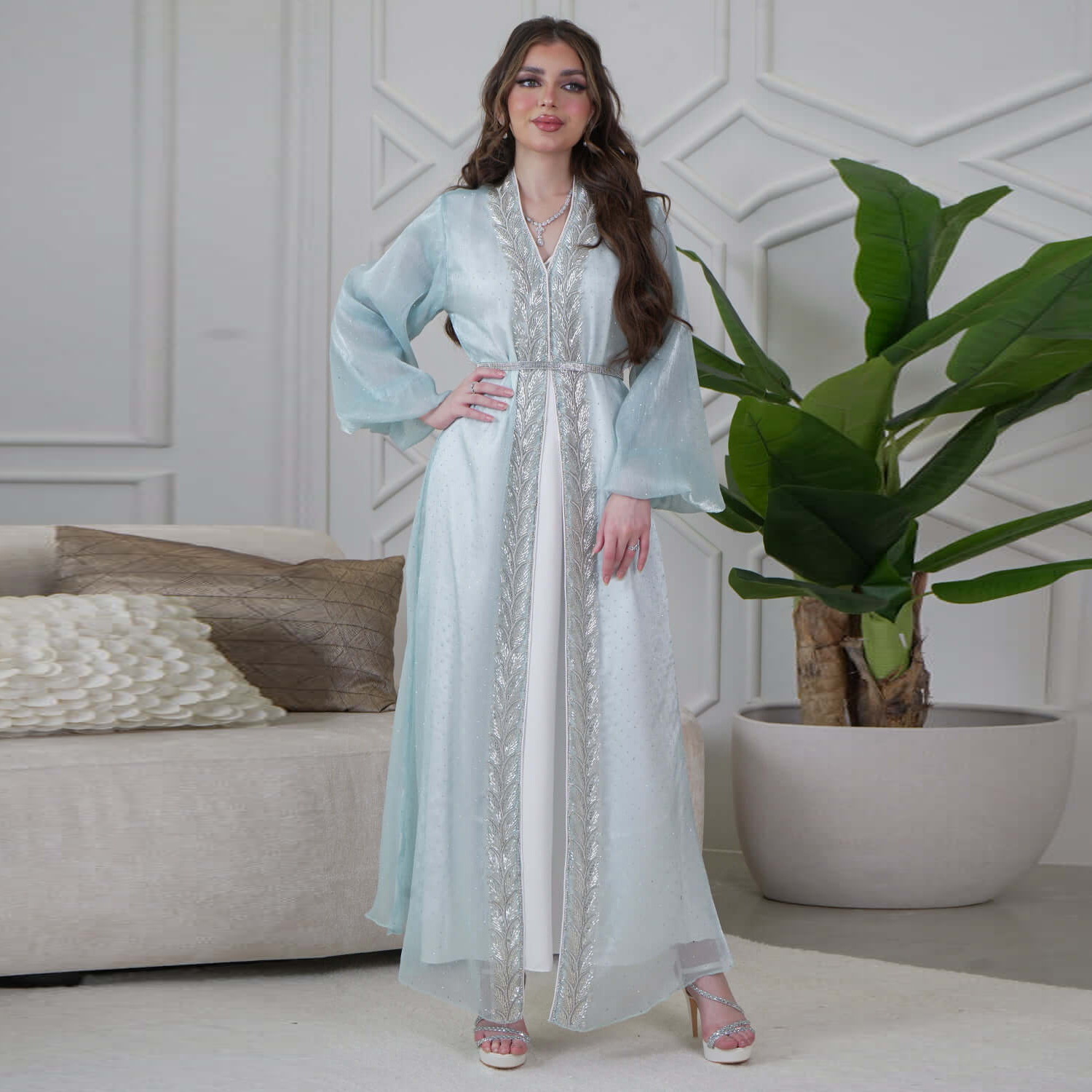 Eid Mubarak Djellaba Kimono Ca - Embroidery Kebaya recension och pris