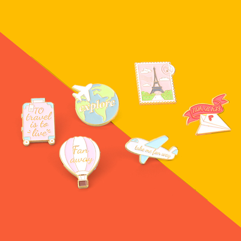 Cartoon plane Earth hot air ba - Embroidery Bali recension och pris