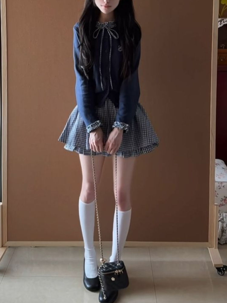 Japanese Preppy Sweet 2 Piece  - Embroidery Cotton Shirt recension och pris