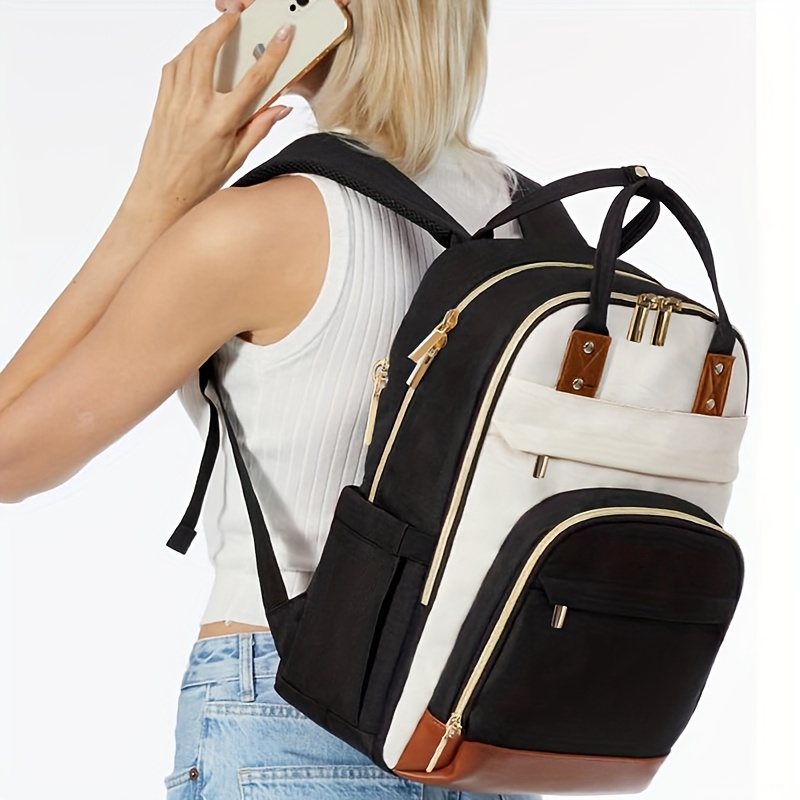 Women Two Tone Laptop Backpack - Embroidery Bag recension och pris