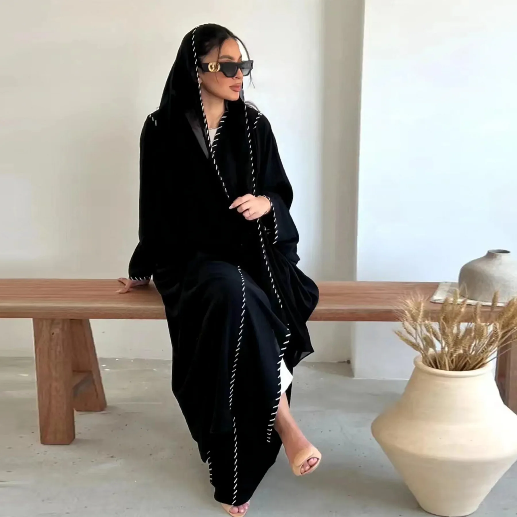 Morocco Kimono Open Abayas Lux - Embroidery Kebaya recension och pris