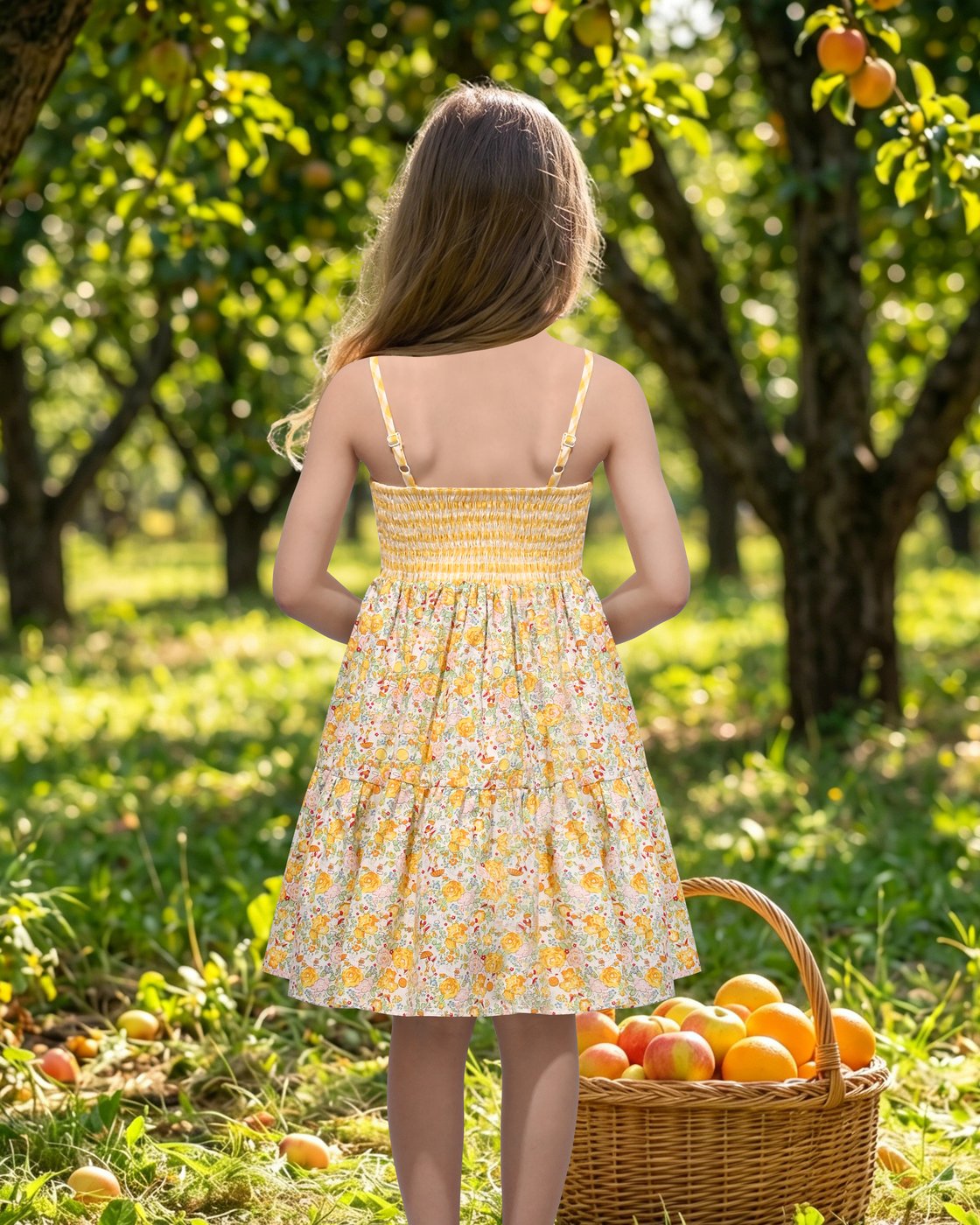 Girls Dress Yellow Gingham Bic - Embroidery Yellow Dress recension och pris