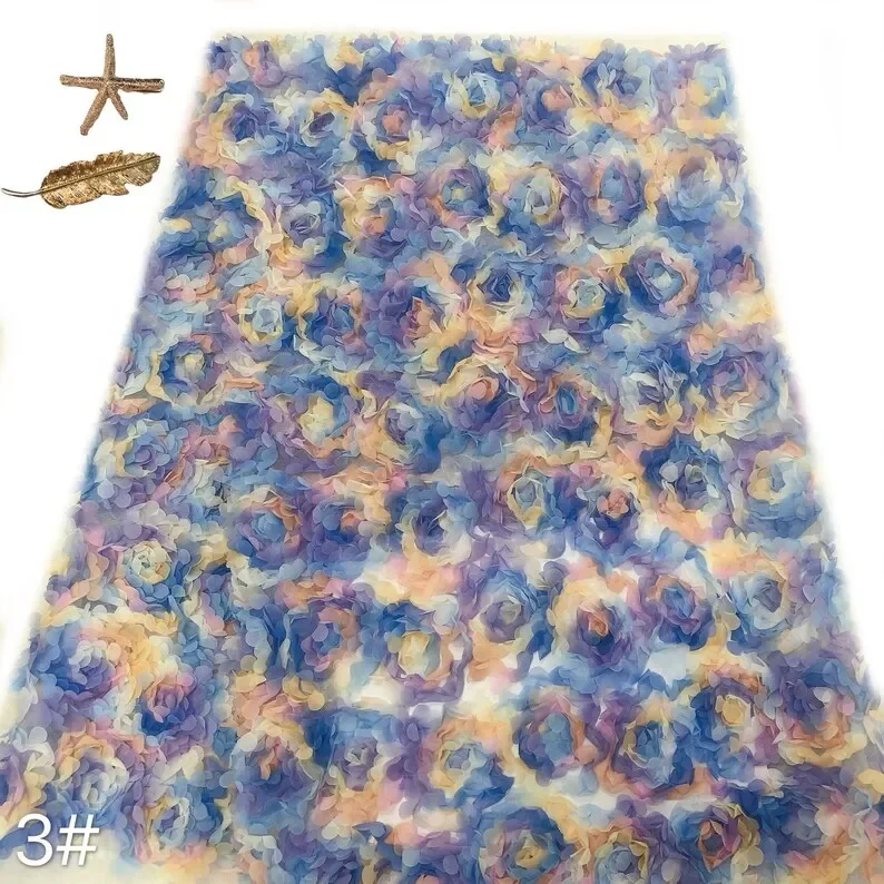 3d chiffon rose flower lace fa - Embroidery Rose recension och pris