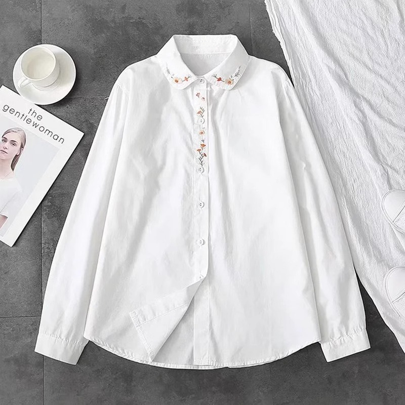 New Pure Cotton White Shirts W - Embroidery Online recension och pris