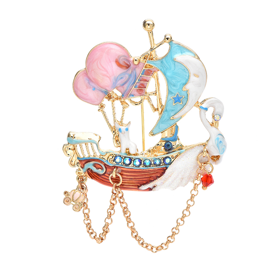 babay Romantic Swan Boat Brooc - Embroidery Bali recension och pris