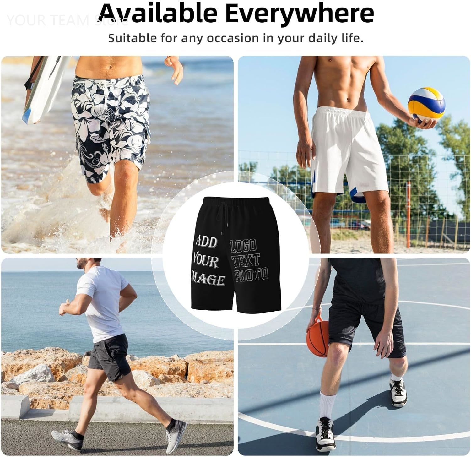 Custom Shorts for Men Design Y - Embroidery Design Logo recension och pris